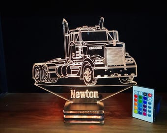 Personalized 3 d lamp design,present,gift,birthday,lamp night,wedding gifts.classic,Kenworth,truck
