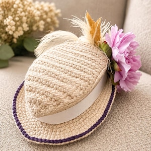 Victorian Hat Crochet Pattern | Edwardian Hat | Steampunk Hat | Costume & Cosplay Accessory | PDF Instant Download