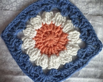 Daisy Flower Granny Square Crochet Pattern | Colorful Motif (Instant PDF Download)
