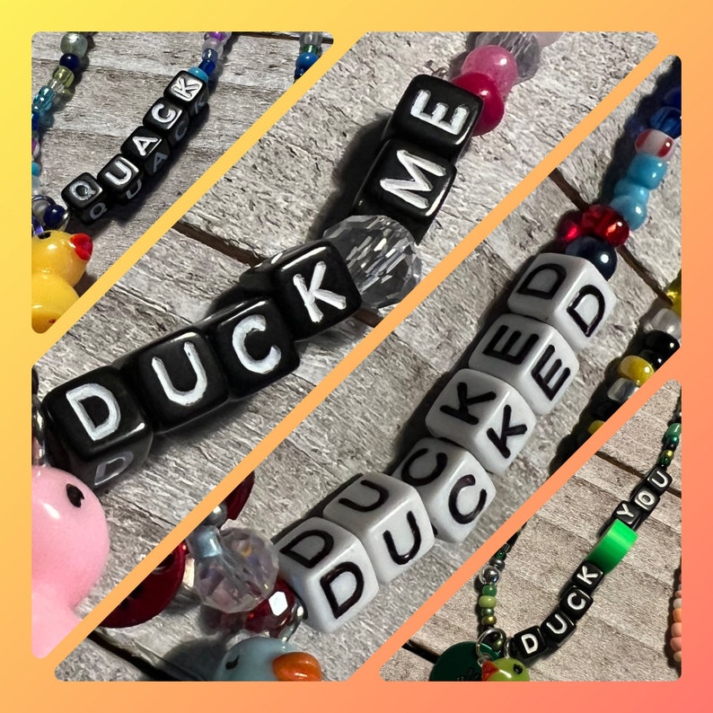 Duck Duck Beaded Rearview Mirror Dangler Ducked Ducks Etsy
