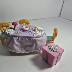 Fisher-Price  Loving Family Dollhouse Musical Surprise  Dining Table Set VTG