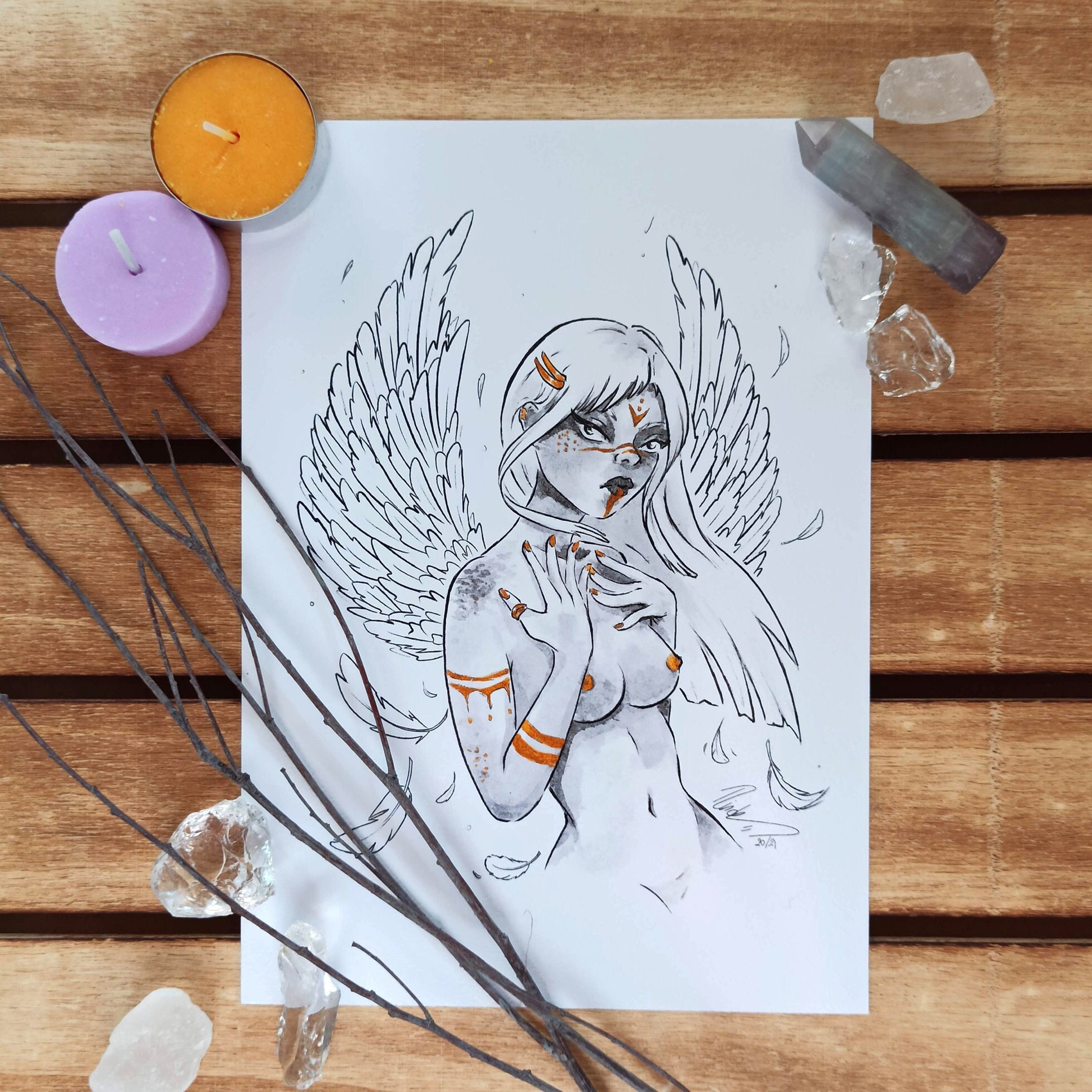 Print Angel Girl Hechicera Chica - Etsy España