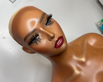 Custom Made Glammed Mannequin Head for Display. (Cleo Doll)