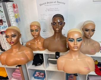 Custom Made Glammed Mannequin Head for Display.