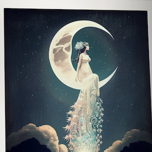 Moon Goddess Download Printable High Quality Instant Download JPG Tarot Card Printable