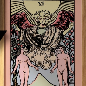 The Lovers Tarot Card Download Printable High Quality Tarot Card Pastel Tarot Instant Download JPG Tarot Card Printable