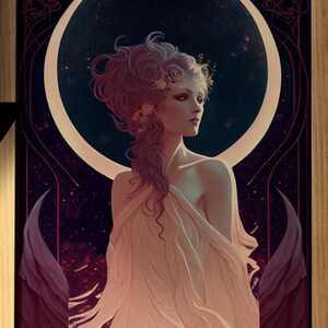 Moon Goddess Download Printable High Quality Instant Download JPG Tarot Card Printable