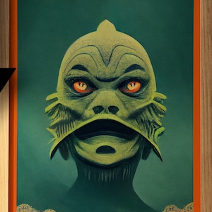 The Creature From The Black Lagoon Print - Download Printable The Creature - Classic Movie Monster Halloween Instant Download JPG Printable