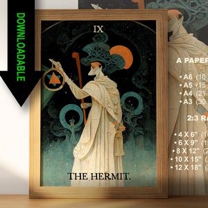 The Hermit Tarot Card Download Printable High Quality Tarot Card Instant Download JPG Tarot Card Printable