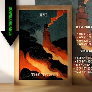 The Tower Tarot Card Download Printable High Quality Tarot Card Instant Download JPG Tarot Card Printable