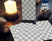 Tarot Card Spread Mockup - Downloadable Room Scene PSD Tarot Card Mockup - Instant Download PSD Photoshop file