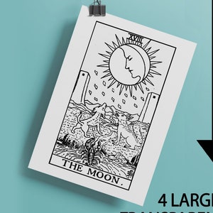 The Moon Tarot Card Download Printable High Quality Tarot Card Instant Download PNG JPG Tarot Card Printable