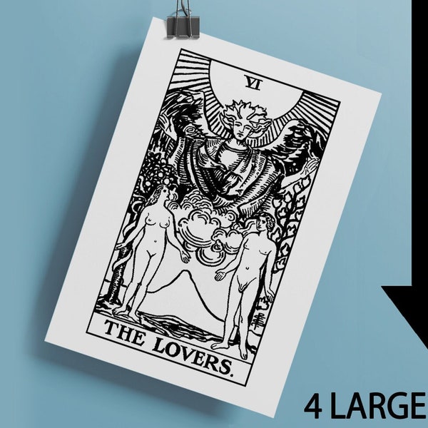 The Lovers Tarot Card Download Printable High Quality Tarot Card Instant Download PNG JPG Tarot Card Printable