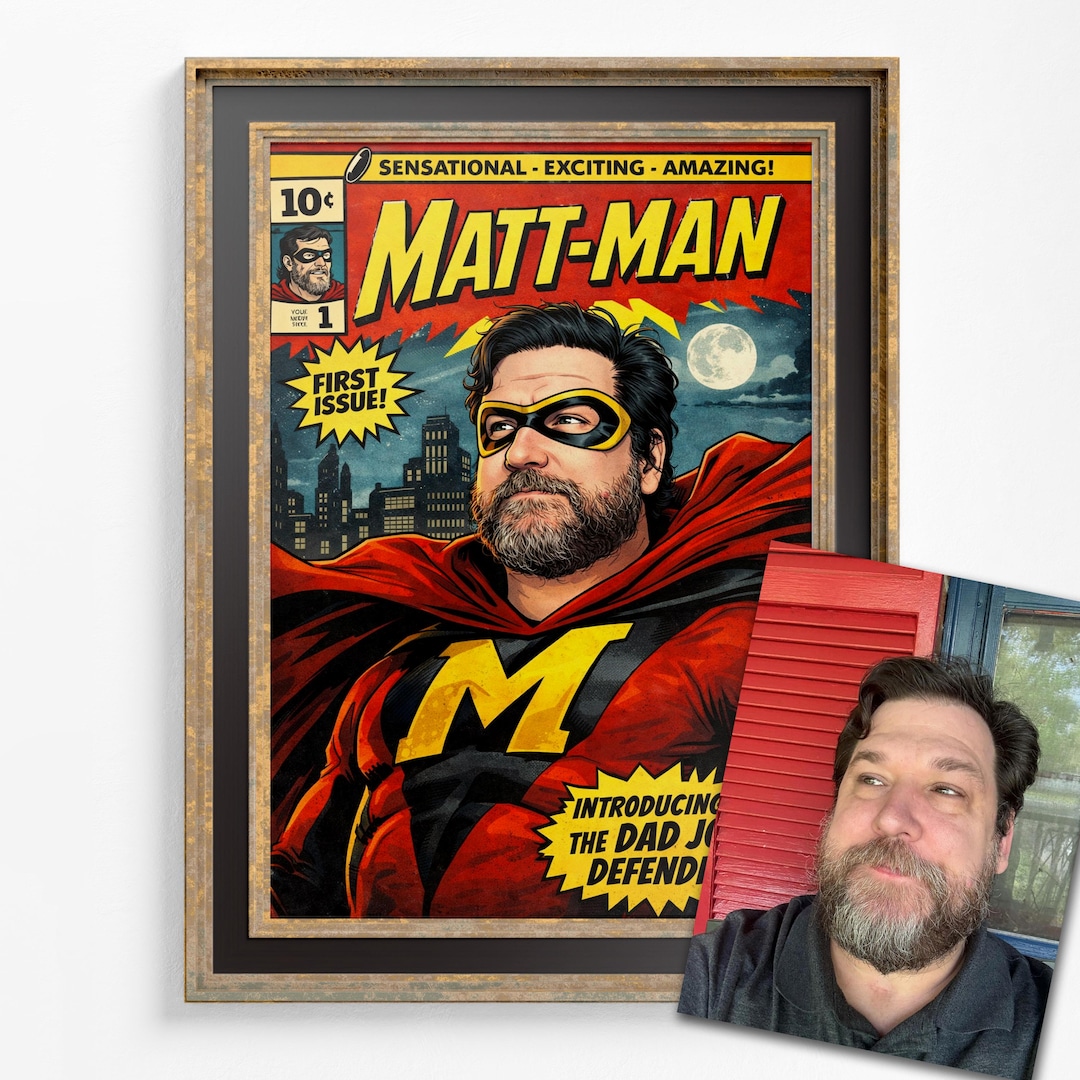 Custom Comic Book Cover Portrait, Personalized Superhero Art, Family ...