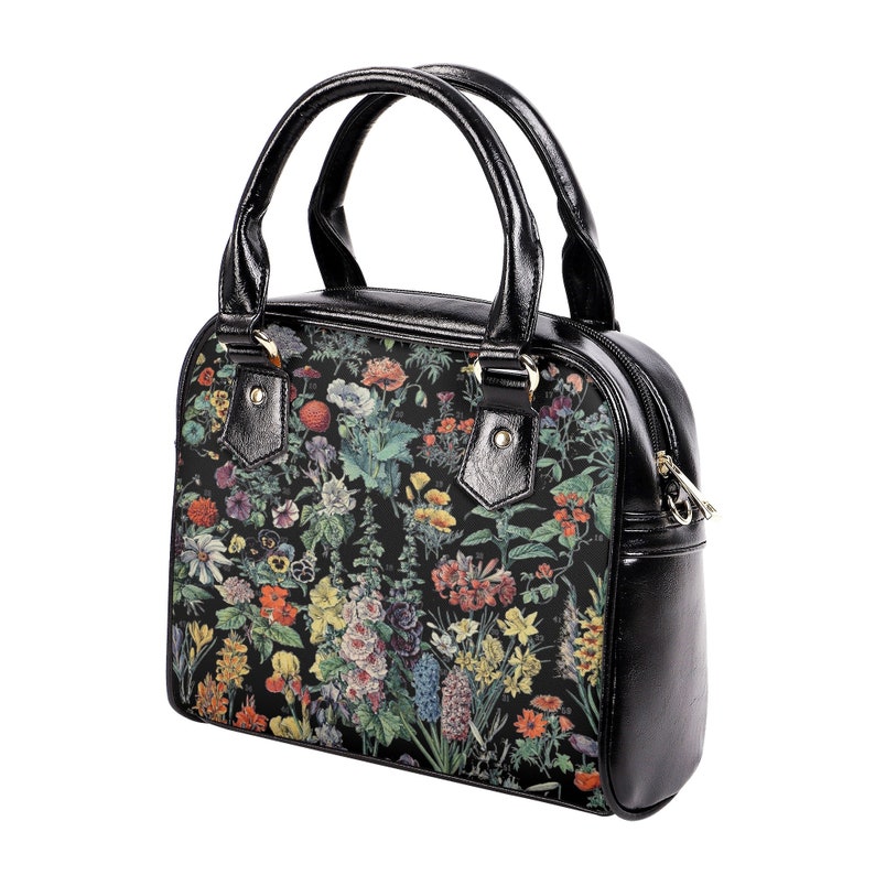 Vintage Floral Bag - Flower Handbag - Floral Vintage - Millot Floral Purse - Strap Included - Dark Cottage Core - Whimsigoth image 3