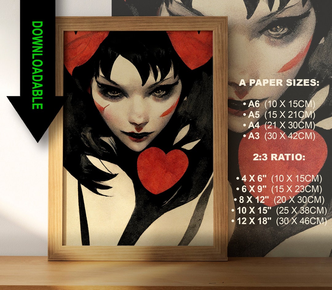 The Queen of Hearts - Download Printable High Quality Queen of Hearts Instant Download JPG ...