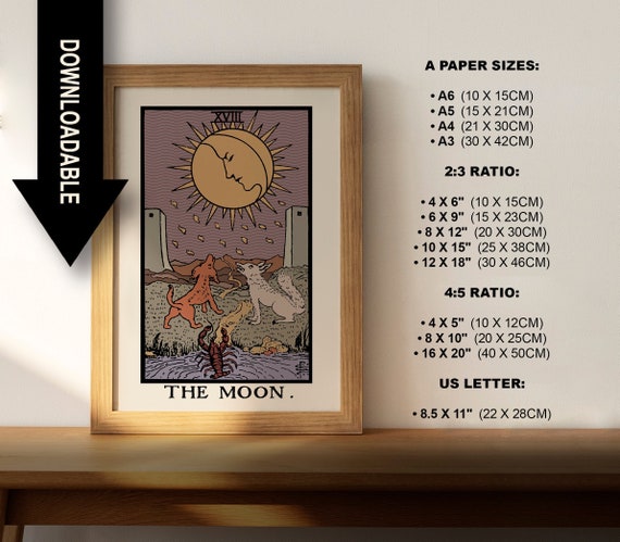 The Moon Tarot Card Download Printable High Quality Tarot Card - Etsy