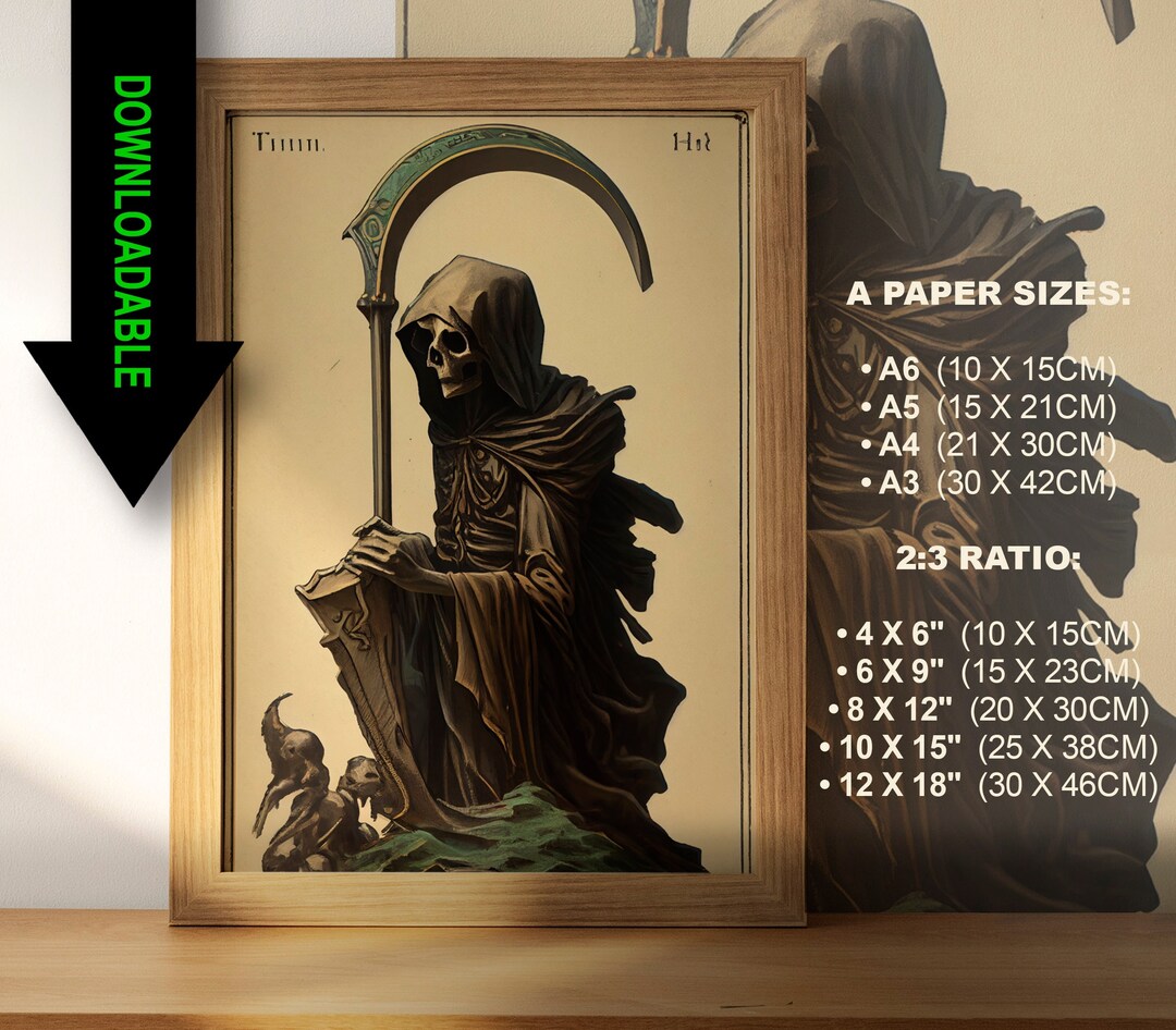 La carta de la muerte Tarot Card Descargar imprimible Alta calidad