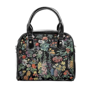 Vintage Floral Bag - Flower Handbag - Floral Vintage - Millot Floral Purse - Strap Included - Dark Cottage Core - Whimsigoth image 2