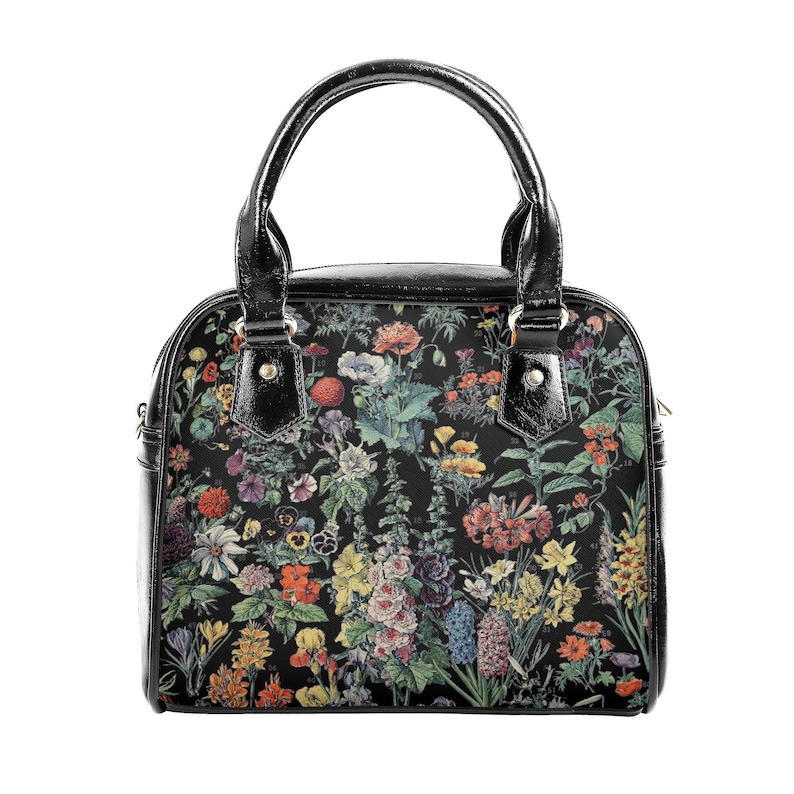 Vintage Floral Bag - Flower Handbag - Floral Vintage - Millot Floral Purse - Strap Included - Dark Cottage Core - Whimsigoth image 2
