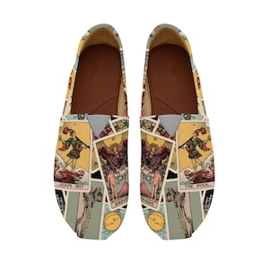 Zapatos de Tarot, Zapatillas de lona con diseño de Tarot, Zapatos informales para mujer
