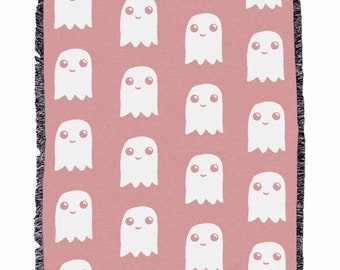 Pink Ghost Woven Blanket Pink Ghost Blanket