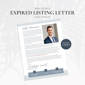 Expired Listing Letter, Real Estate Expired Letter, Real Estate Flyer, Expired Listing Handout, Realtor Farming Letter, Real Estate Template