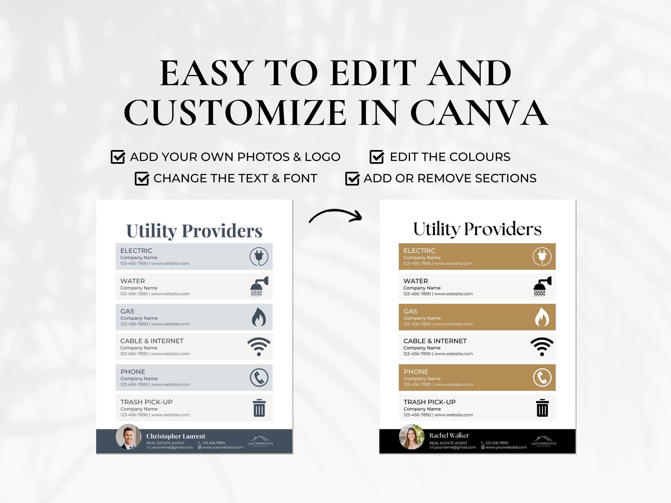 Real Estate Utility Providers Flyer, Real Estate Utility Information ...