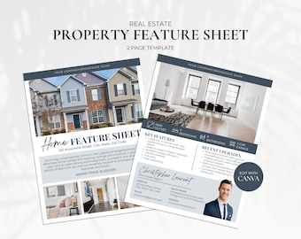 Real Estate Feature Sheet, Open House Flyer, Home Feature Sheet, Property Flyer, Real Estate Brochure, Realtor Flyer, Real Estate Marketing