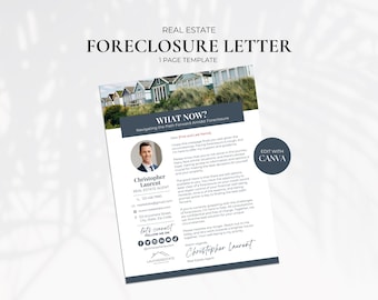 Foreclosure Letter, Letter to Distressed Homeowners, Real Estate Letter Template, Realtor Letters, Short Sale, Real Estate Marketing