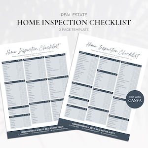 Home Inspection Checklist, Home Buyer Checklist, House Inspection Guide, Seller Checklist, Real Estate Checklist, Realtor Checklist Template