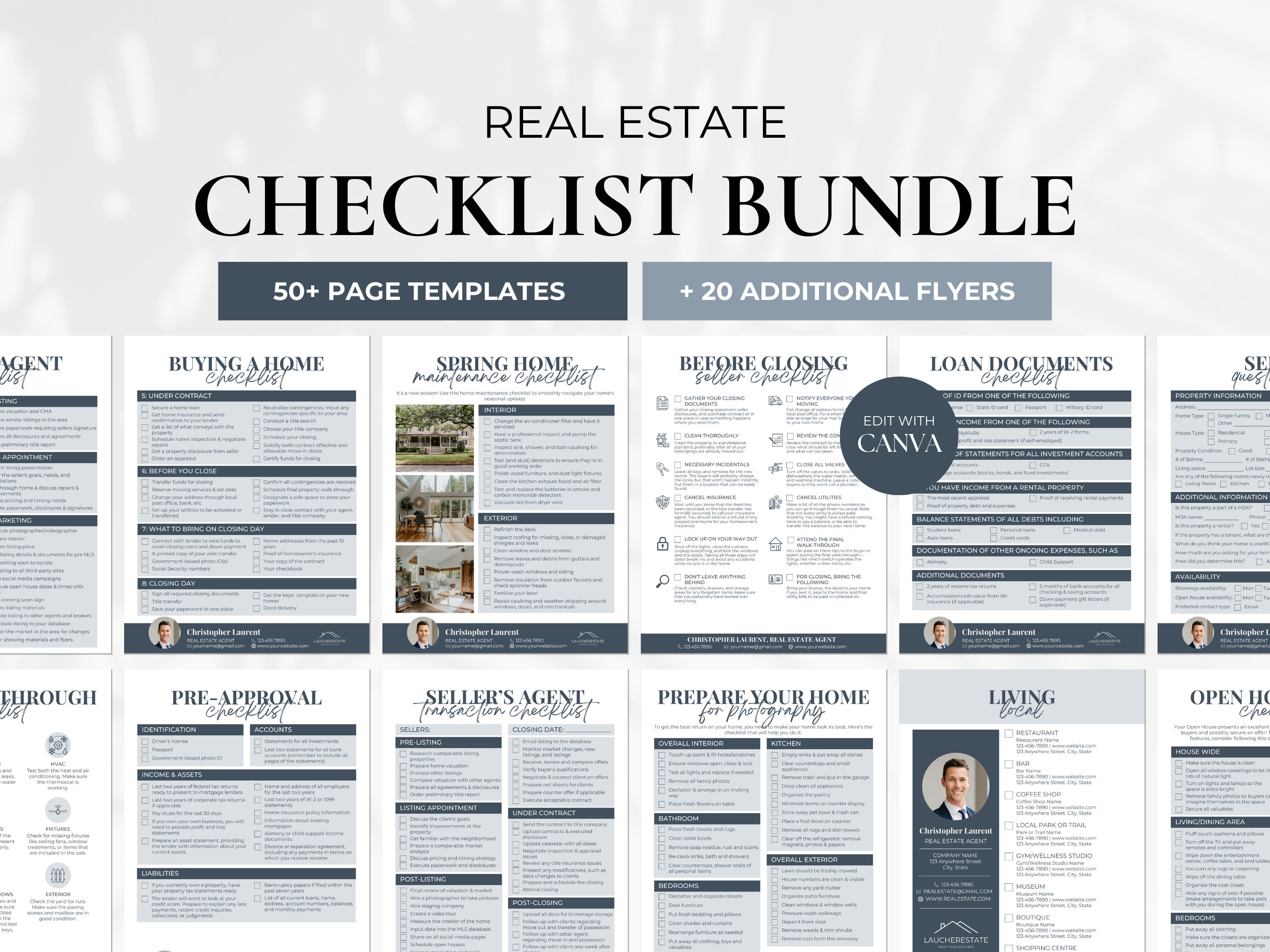 Real Estate Checklist Bundle, Listing Checklist for Realtors, Real Estate Client Checklist, Realtor Marketing, Real Estate Template