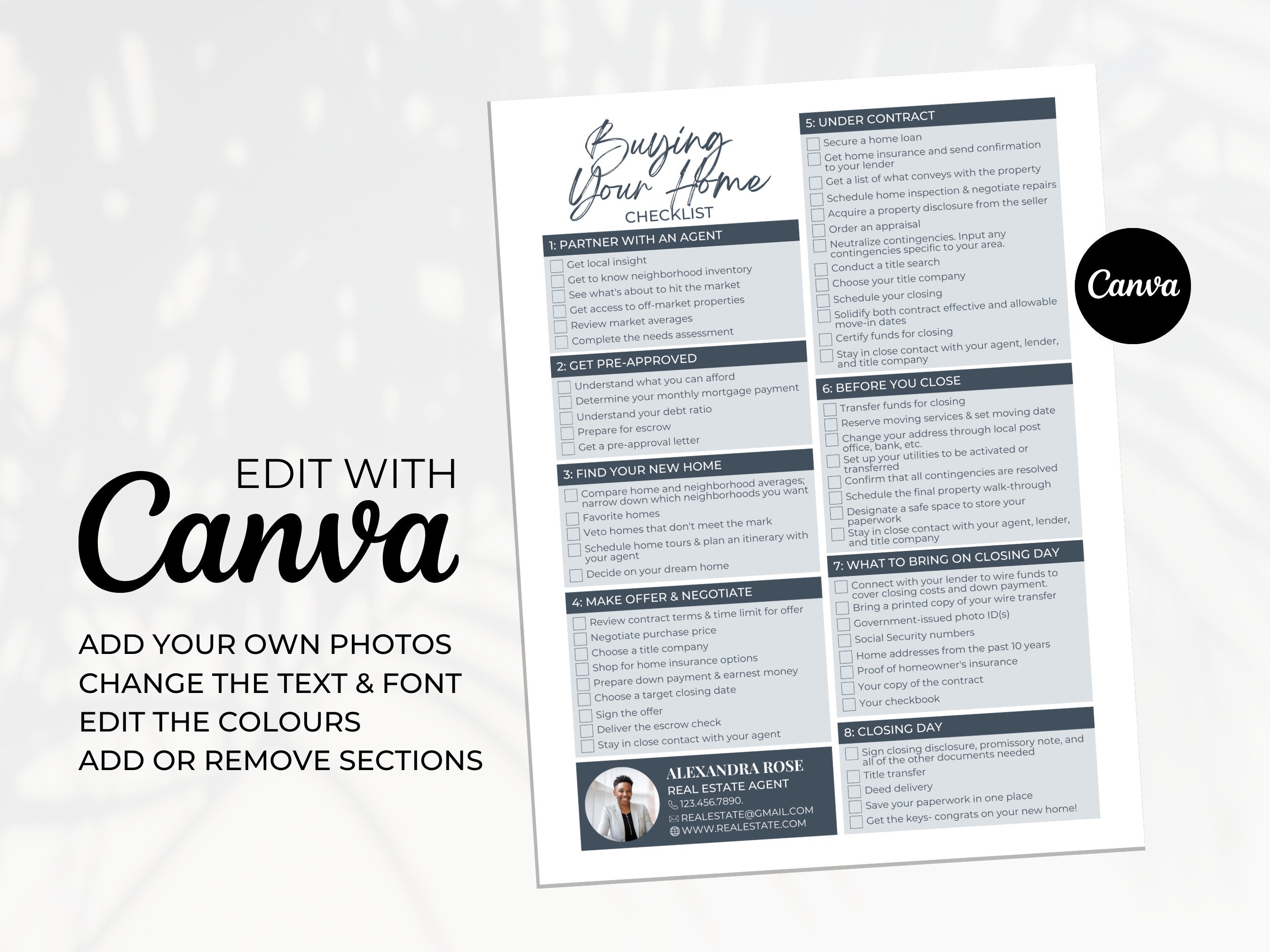 Buying a House Checklist, First-time Home Buyer Checklist Template ...
