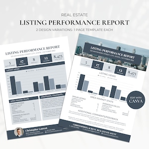 Real Estate Listing Report, Weekly Listing Update, Listing Performance Update Flyer, Real Estate Marketing, Home Seller Weekly Update