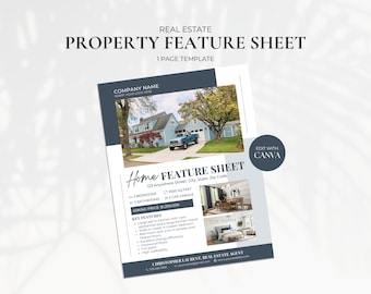 Property Feature Sheet, Real Estate Brochure, Property Flyer, Real Estate Flyer Template, Home Feature Sheet, Real Estate Sheet, Just Listed
