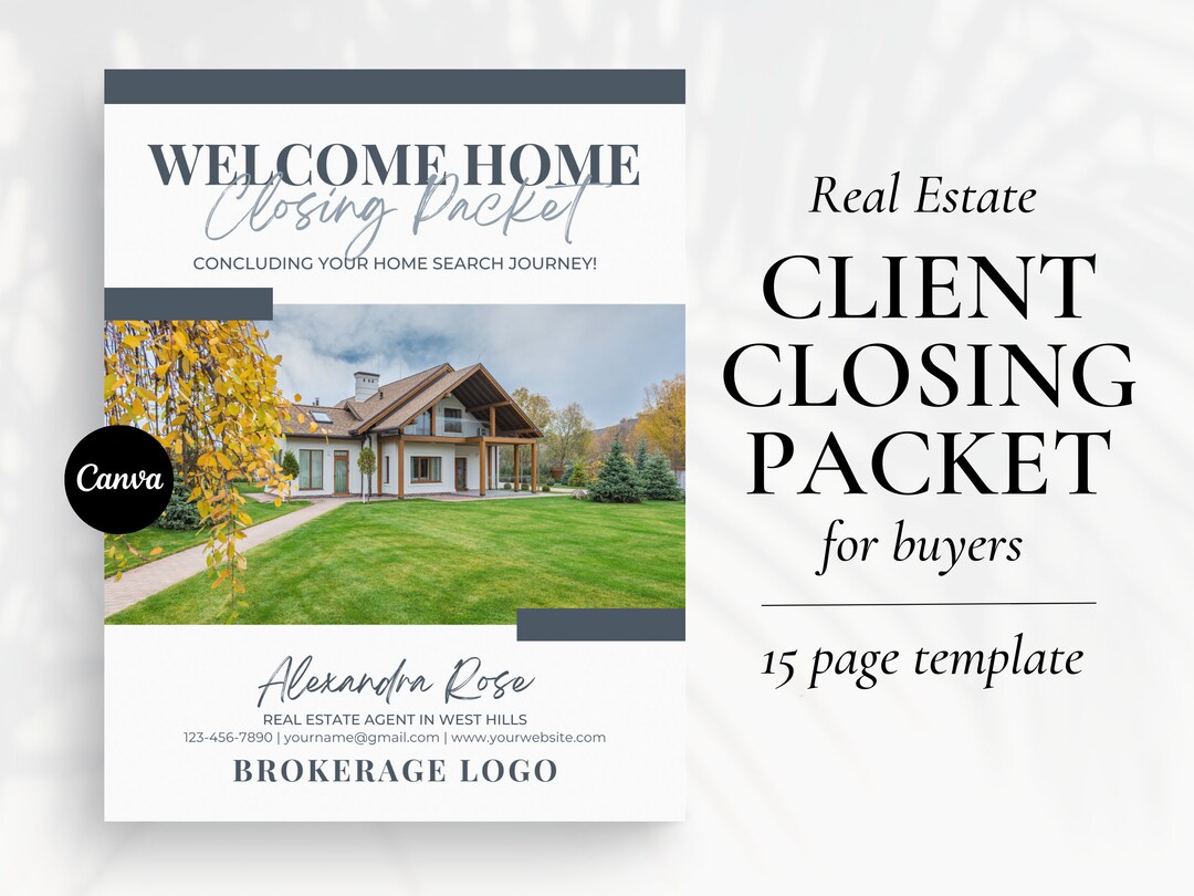 Real Estate Closing Packet, Home Closing Packet, New Home Guide, Client