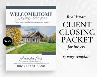 Real Estate Closing Packet, Home Closing Packet, New Home Guide, Client Exit Packet Template, Closing Gift, Buyer Guide Realtor Marketing