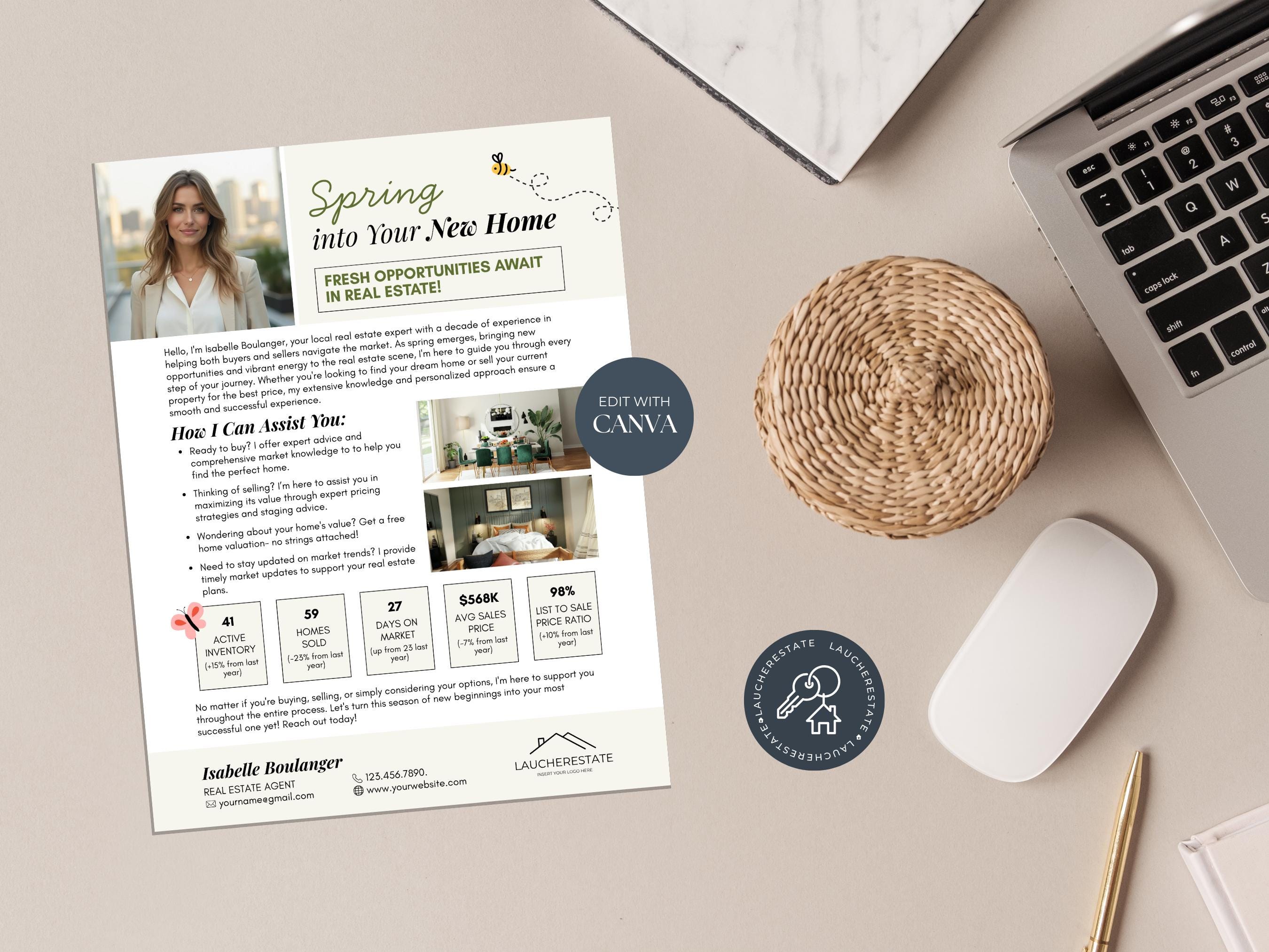 Agent Introduction Card Spring Real Estate Agent Introduction Letter, New Real Estate Agent ...