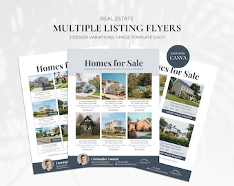 Real Estate Multiple Listing Flyer, New Listing Flyer, Realtor Flyer Canva, Just Listed Flyer, Home for Sale Flyer, Property Sale Flyer