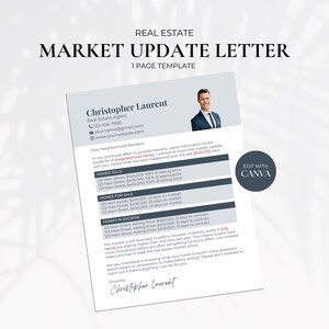 Lettre d'information sur le marché, Lettre d'information sur le marché immobilier, Lettre sur les statistiques du marché des agents immobiliers, Lettre d'un agent immobilier sur l'agriculture de quartier,
