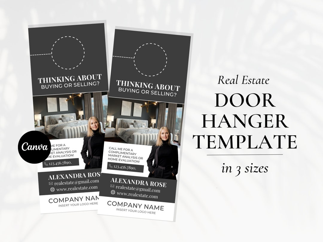 Real Estate Door Hanger Tag Template Selling or Buying Door Etsy