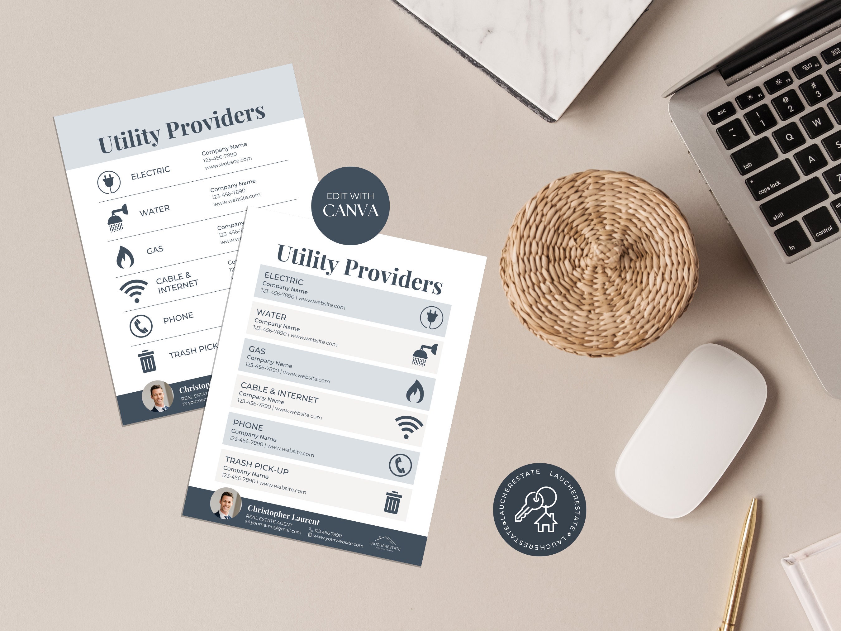 Real Estate Utility Providers Flyer, Real Estate Utility Information ...