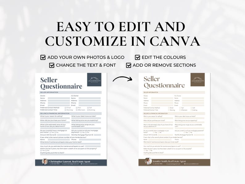 Selling Questionnaire Seller Questionnaire, Seller Consultation, Seller Forms, Real Estate ...