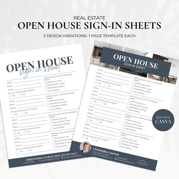 Real Estate Open House Sign In Sheet, Realtor Open House Template, Real Estate Flyer, Realtor Marketing, Open House Sheet