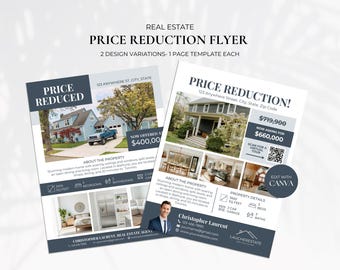 Price Reduction Real Estate Flyer, Price Improvement Flyer Template, Just Reduced Listing Flyer, Realtor Marketing