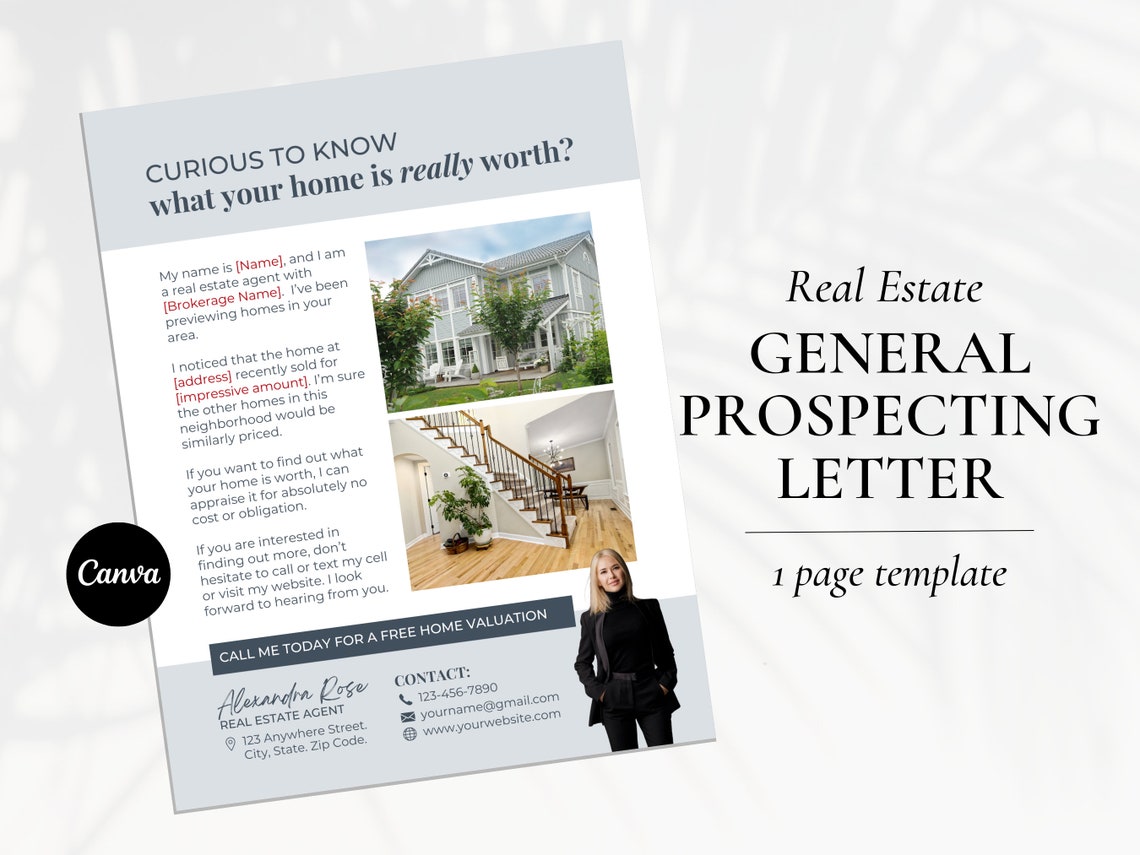 Real Estate Prospecting Letter, Real Estate Letter Template Canva Real Estate Prospecting Letter, Real Estate Letter Template Canva