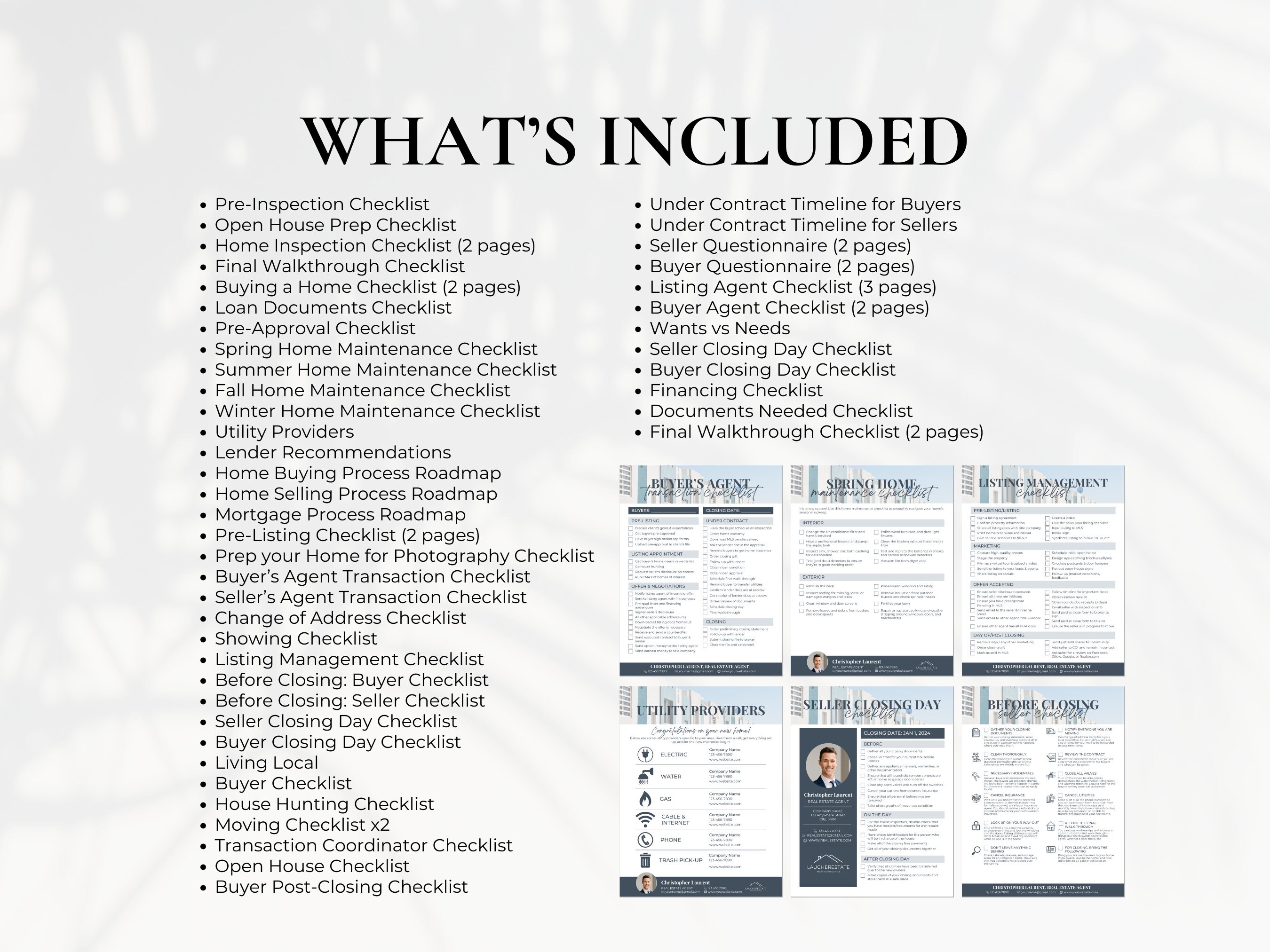 Real Estate Agent Checklist Bundle, Property Listing Checklist, Home ...