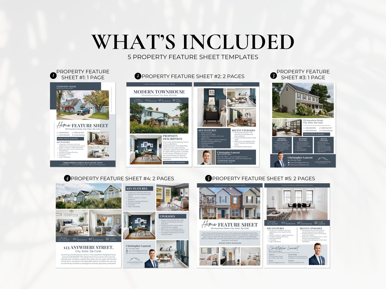 Real Estate Property Feature Sheet Bundle, Realty Feature Sheet ...