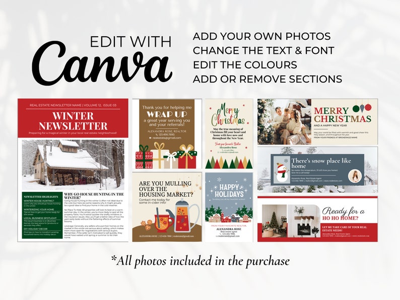 Winter Real Estate Marketing Bundle Holiday Real Estate Pop Etsy