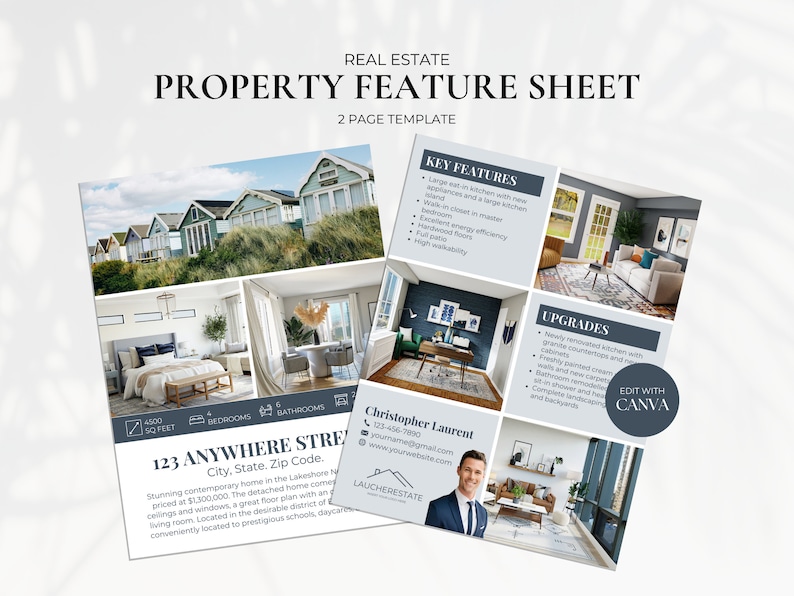 Real Estate Property Feature Sheet Template, Real Estate Brochure ...